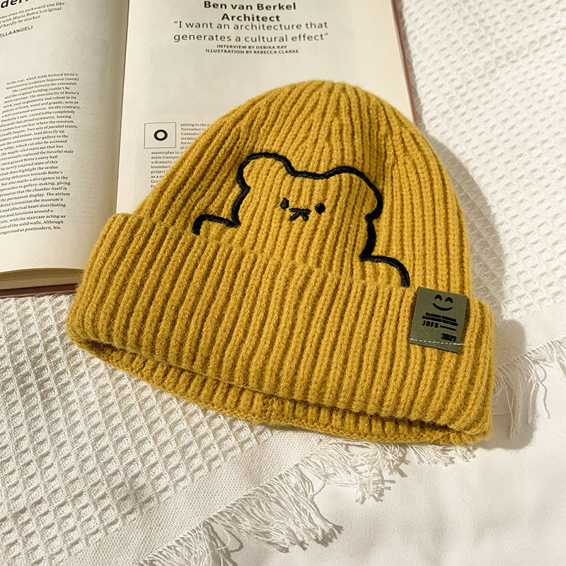 Women's Bear Pattern Knit Jacquard Beanie