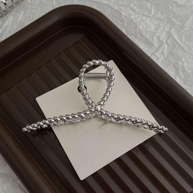 Silver Metal Barrettes Updo Hair Claw