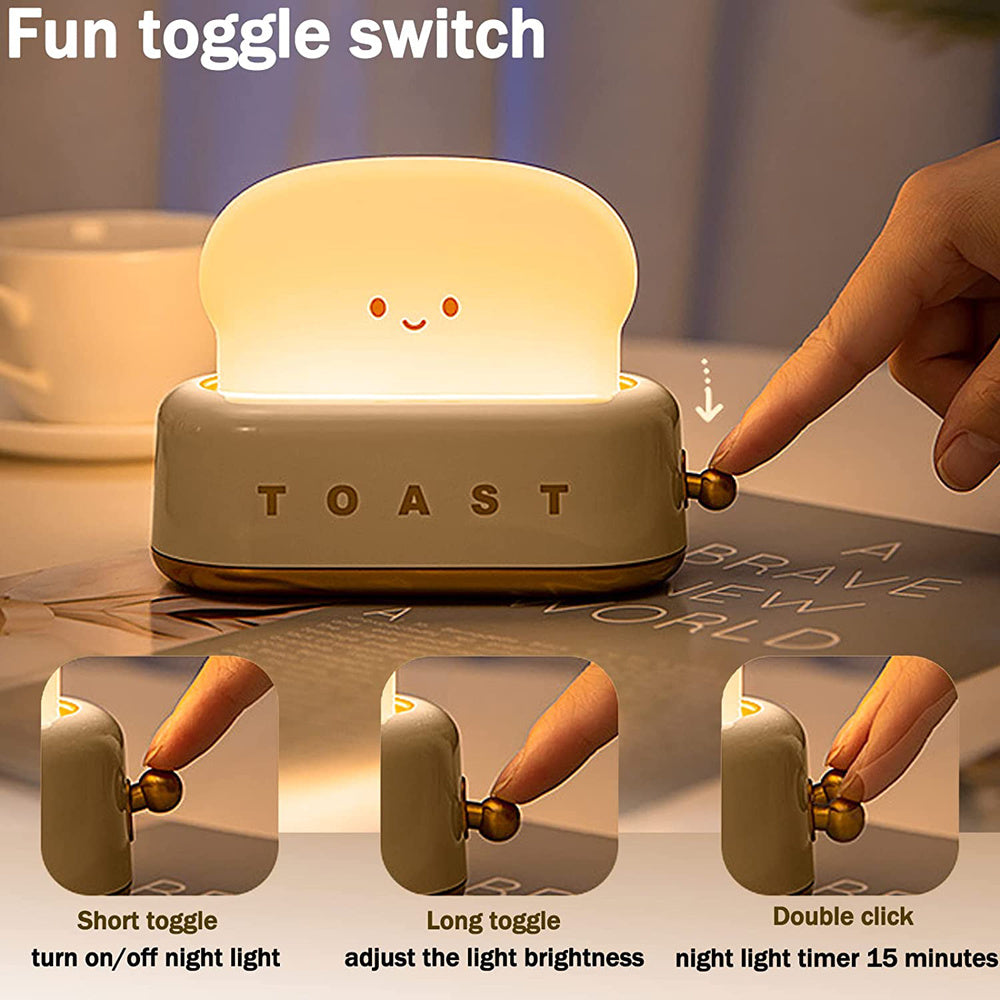 Creative LED USB Charging Dimming Toast Lamp