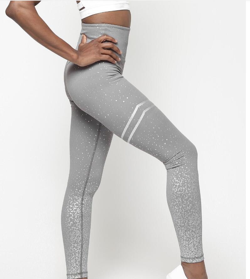 Hot Stamping Yoga Pants High Waist Stretch Fitness