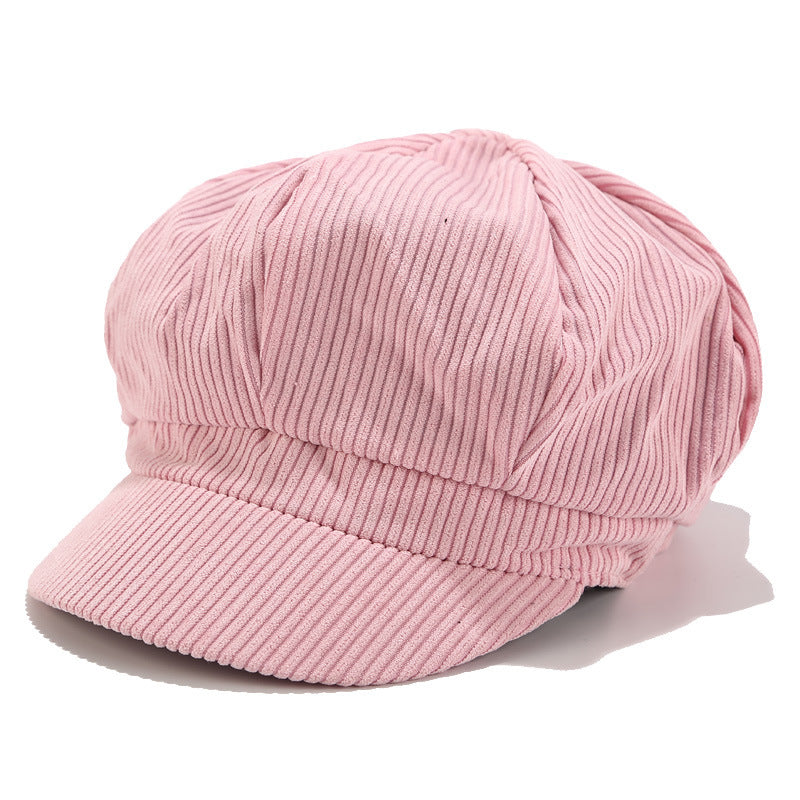 Pure Color Corduroy Women's Trendy Wild Literary Hat