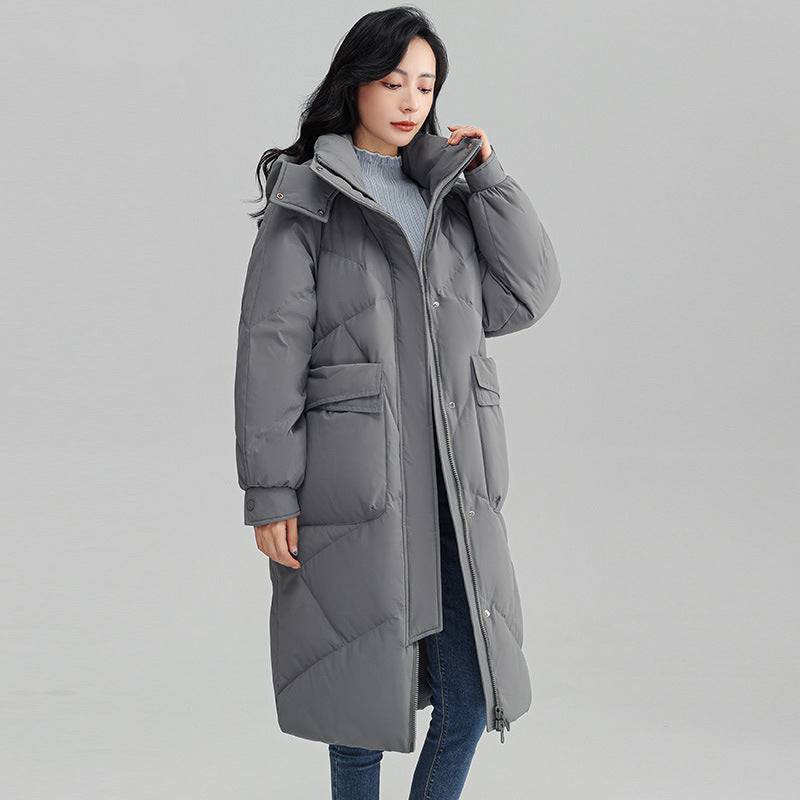 White Duck Down High-end Warm Women's Slimming Pinghu Coat Jacket