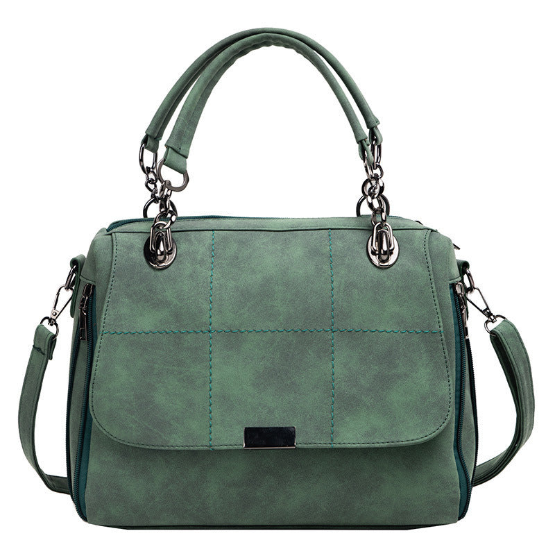 Matte Women Scrub Female Shoulder Bags Matcha Green PU Leather