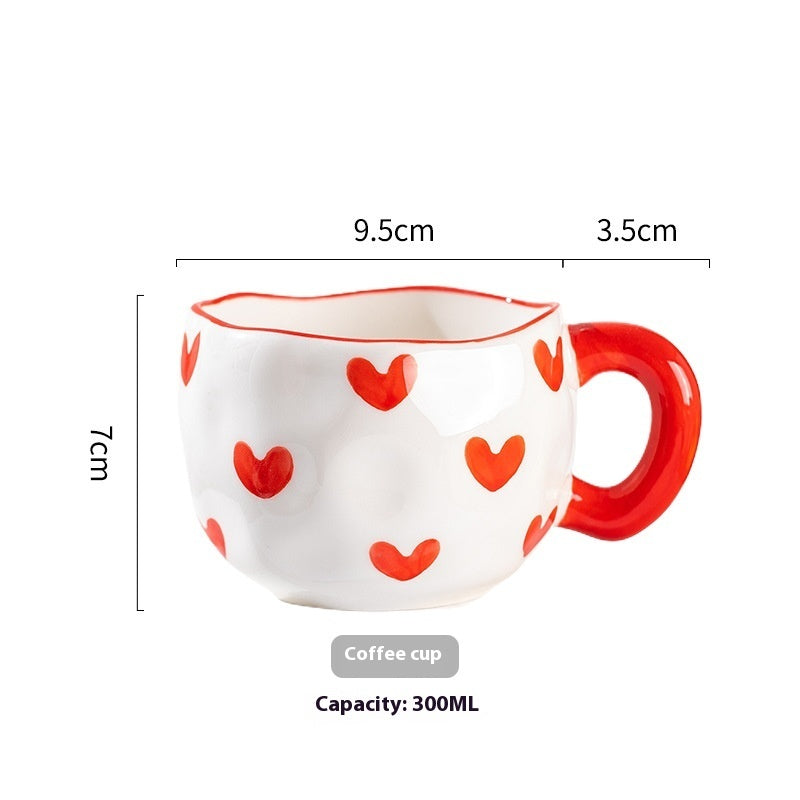 Cute Girl Heart Creative Hand-pinched Coffee Cup