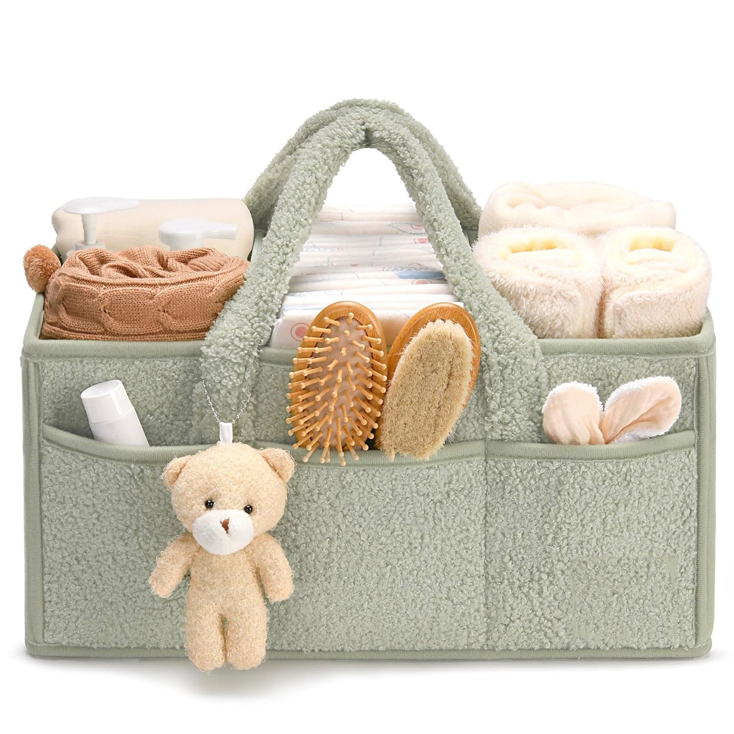 Diaper Caddy Organizer For Changing Table, Storage Basket For Wipes Etc