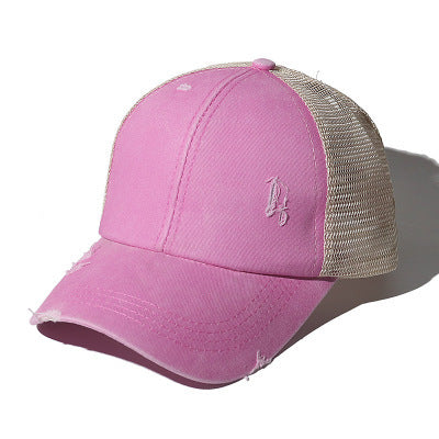 Ponytail Baseball Cap Cross Hole Opening