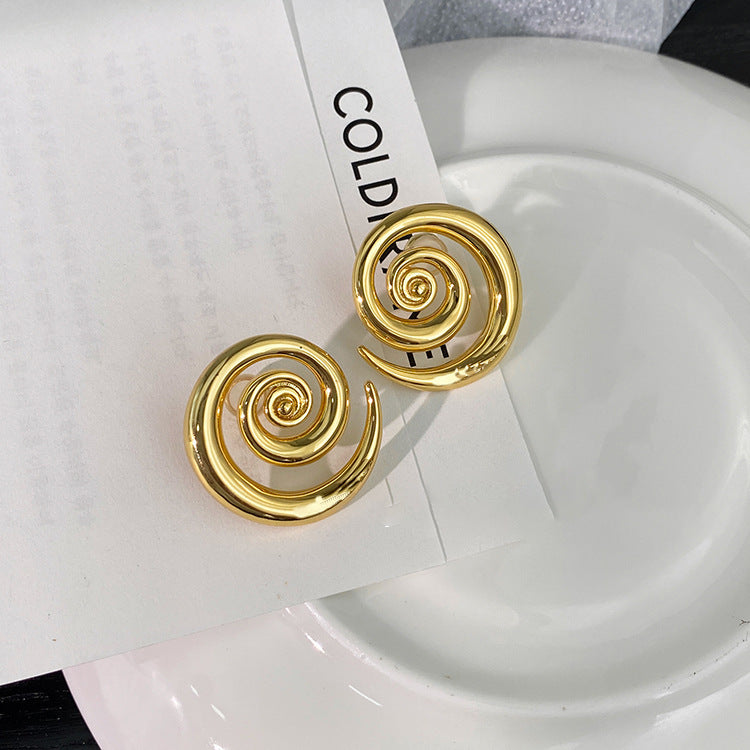 Geometrische Rotation 18K Gold Ohrringe