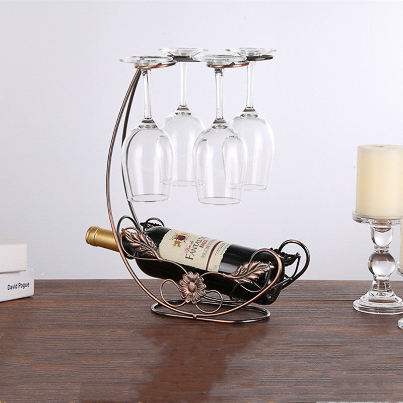 Copper Wine Rack Hanging Wine Glass Holder Bar Stand