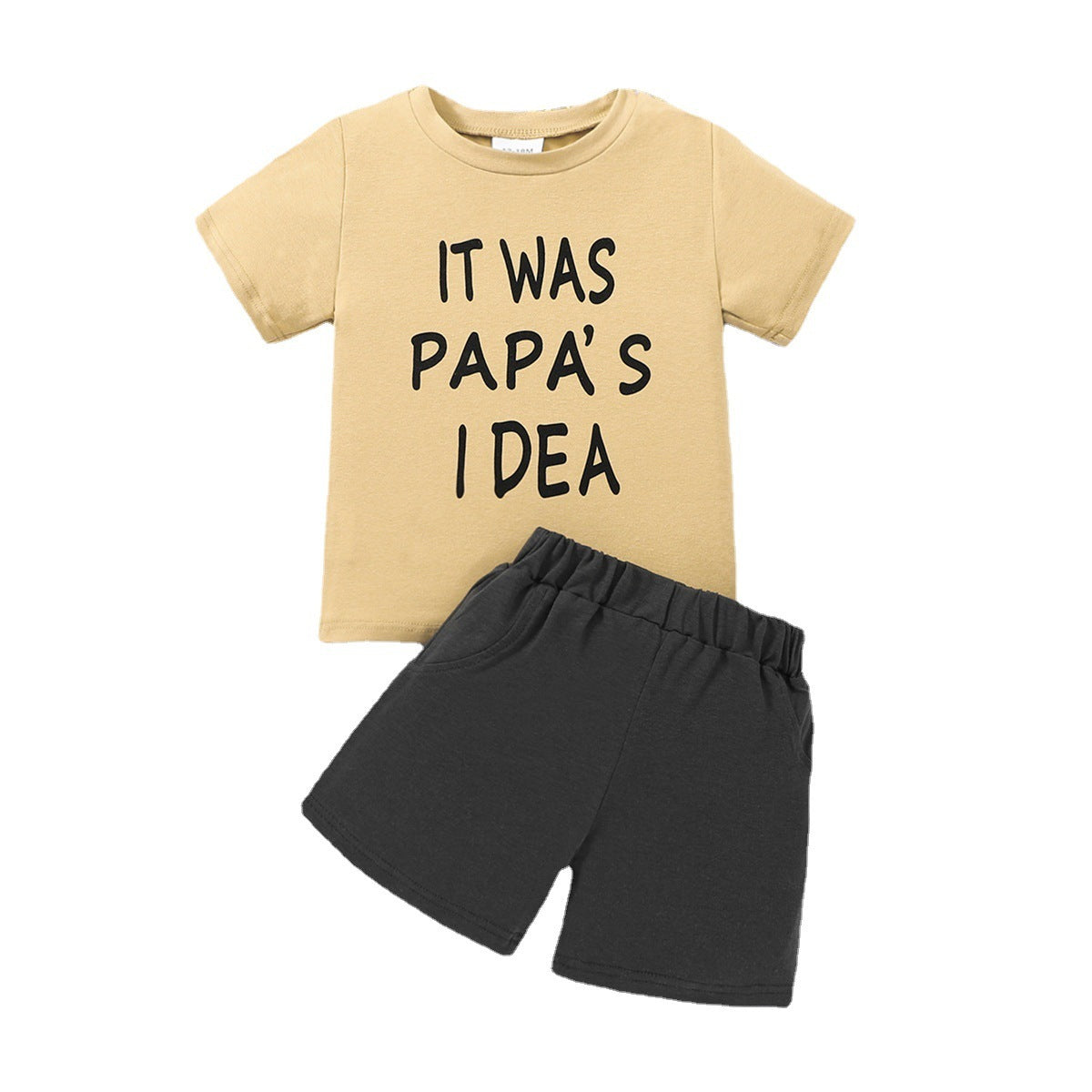 レタープリント半袖無地ショート丈子供服