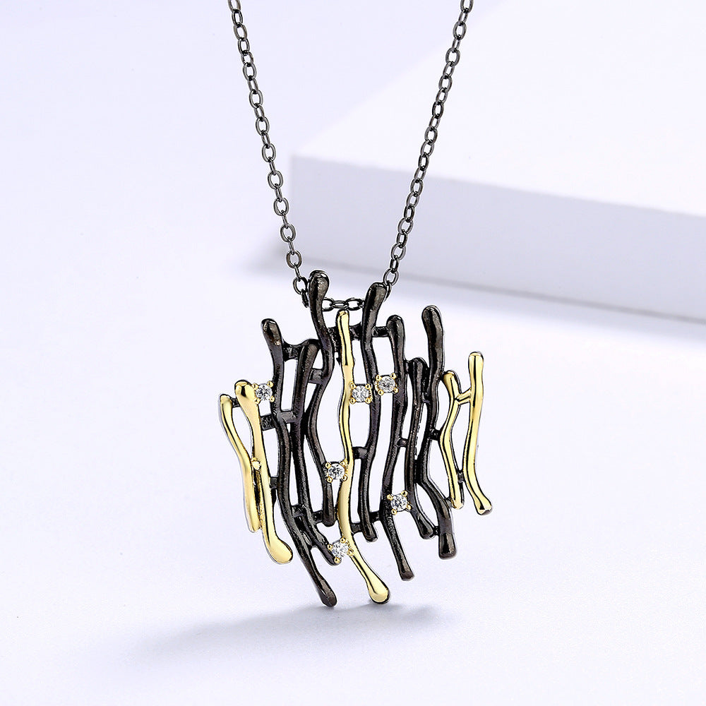 Verstellbare Schlüsselbeinkette im übertriebenen Stil mit geometrischen Linien