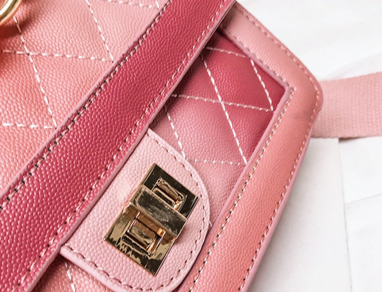 Small fragrance rhombic retro handbags gradient chain shoulder bag