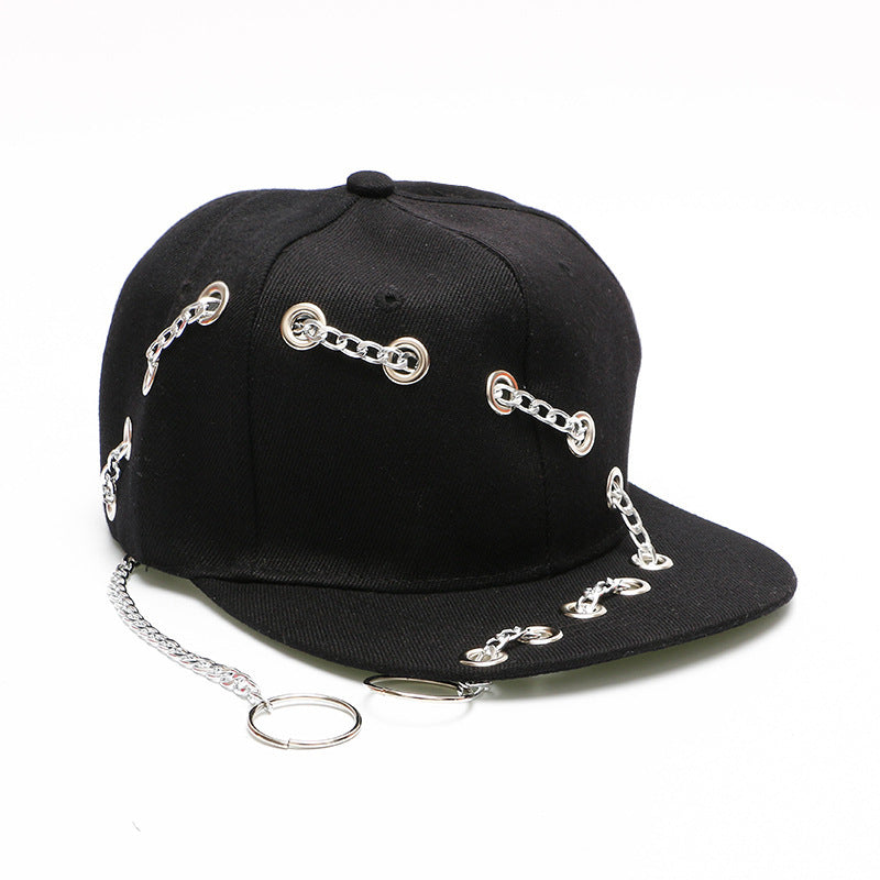 Hip-hop trend ring hoop pin rivet flat along hat