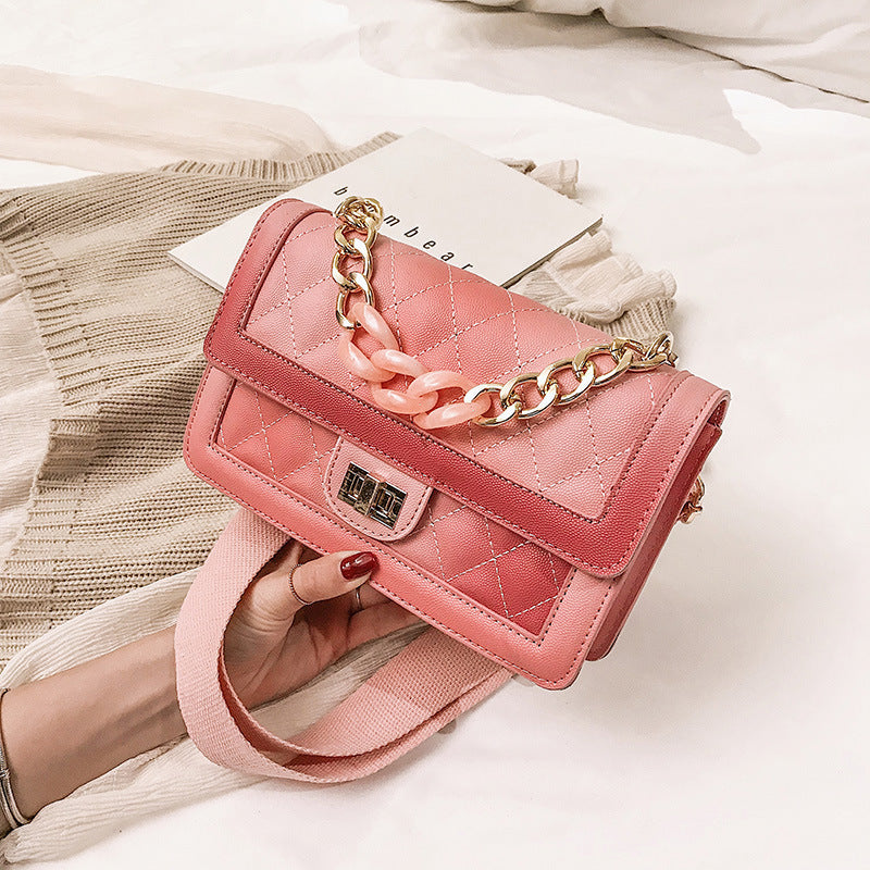 Small fragrance rhombic retro handbags gradient chain shoulder bag