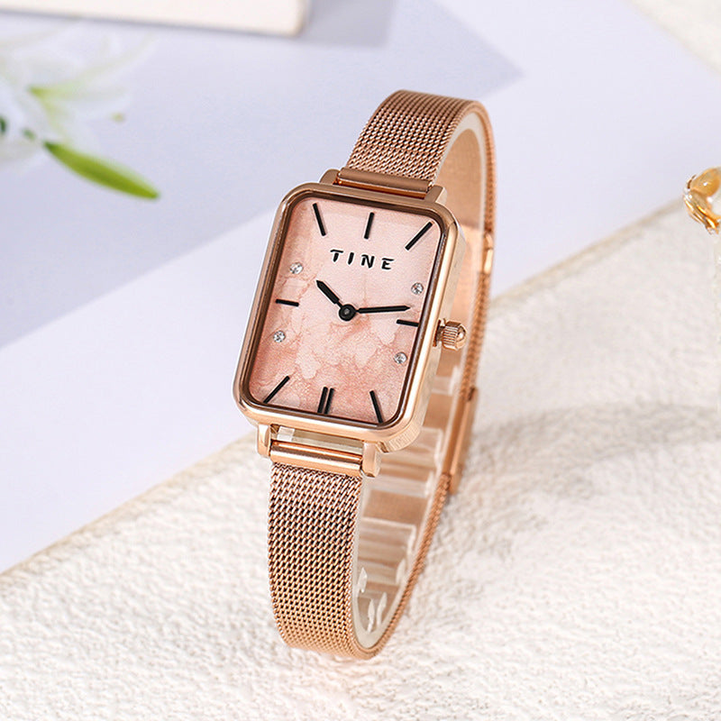 High-Grade Square Ins Style Student Steel Belt Watch