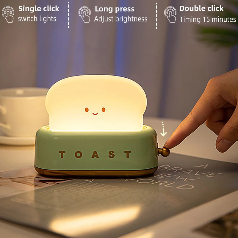 Creative LED USB Charging Dimming Toast Lamp