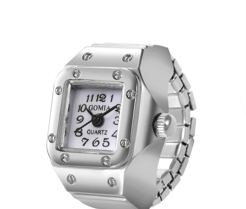 Rivet Peach Heart Retro Octagonal Ring Watch