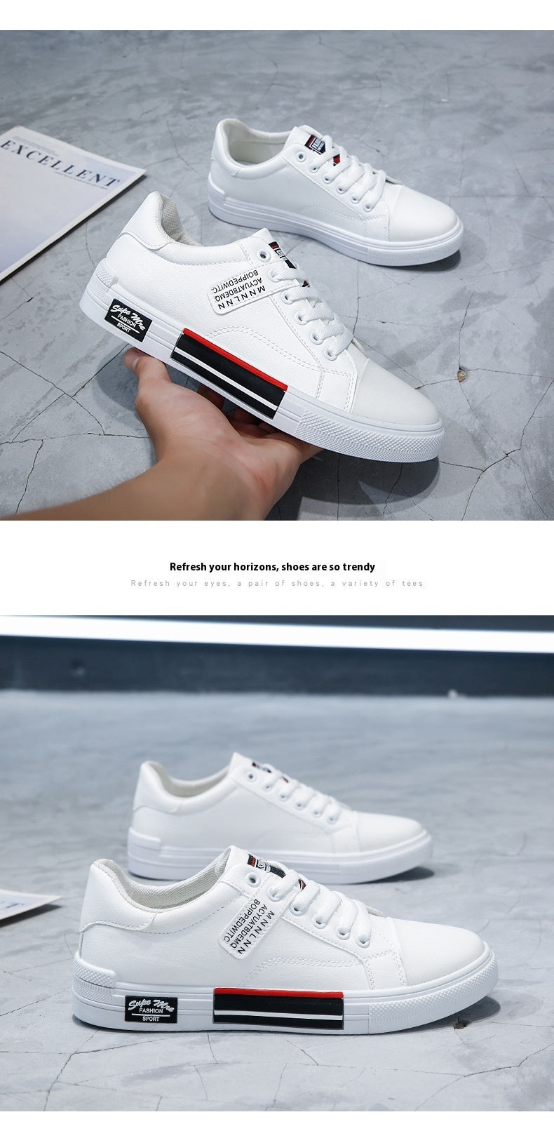 Men's Fashion Trend Low-top Leather Surface Casual Shoes