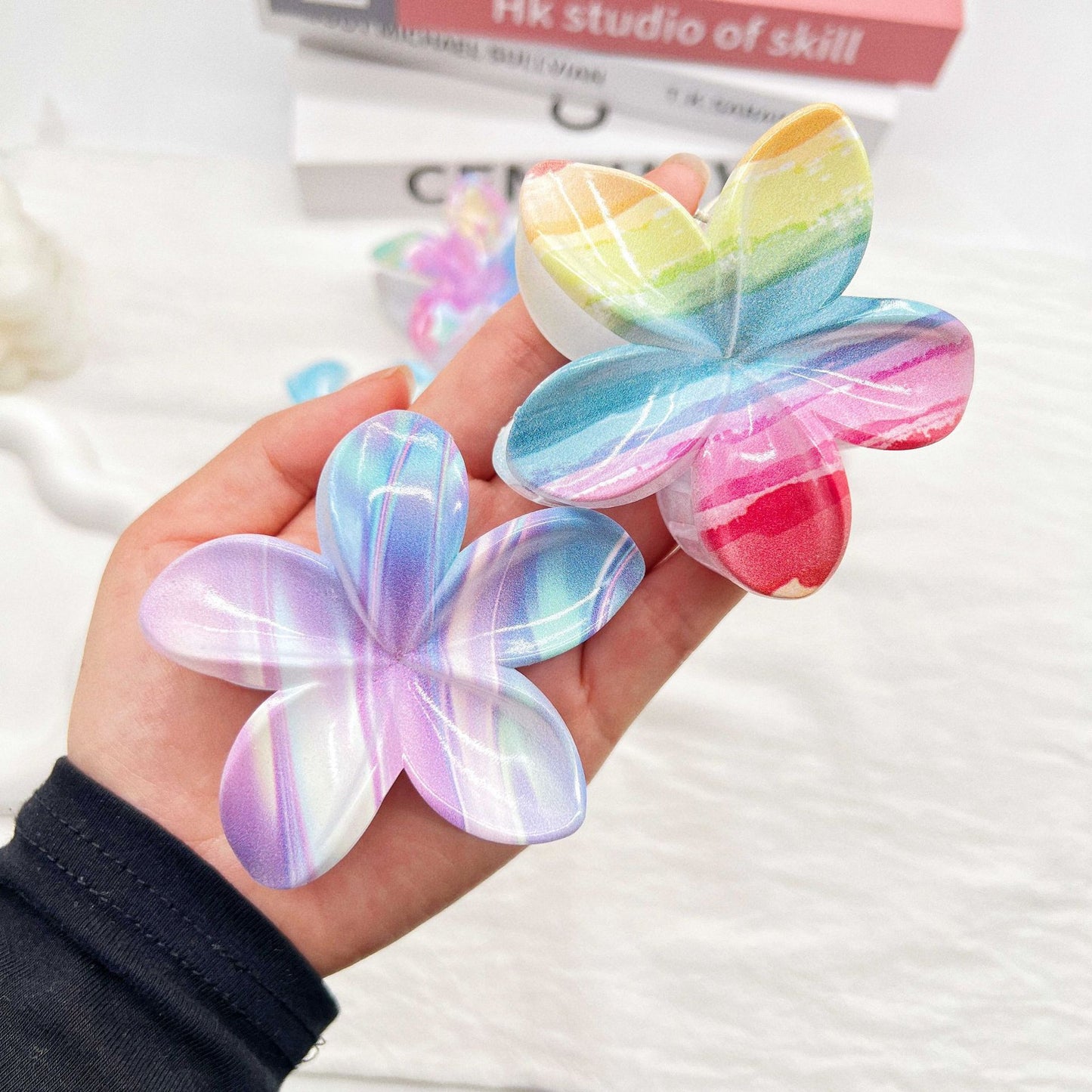 Color Blooming Plumeria Rubra Hair Clip