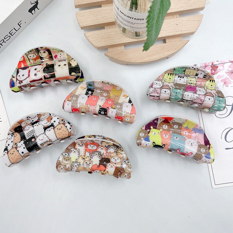 Cute Cartoon Print Hair Claw
