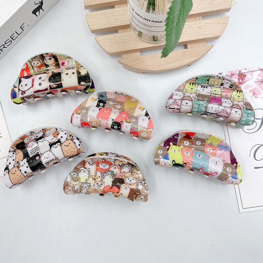 Cute Cartoon Print Hair Claw