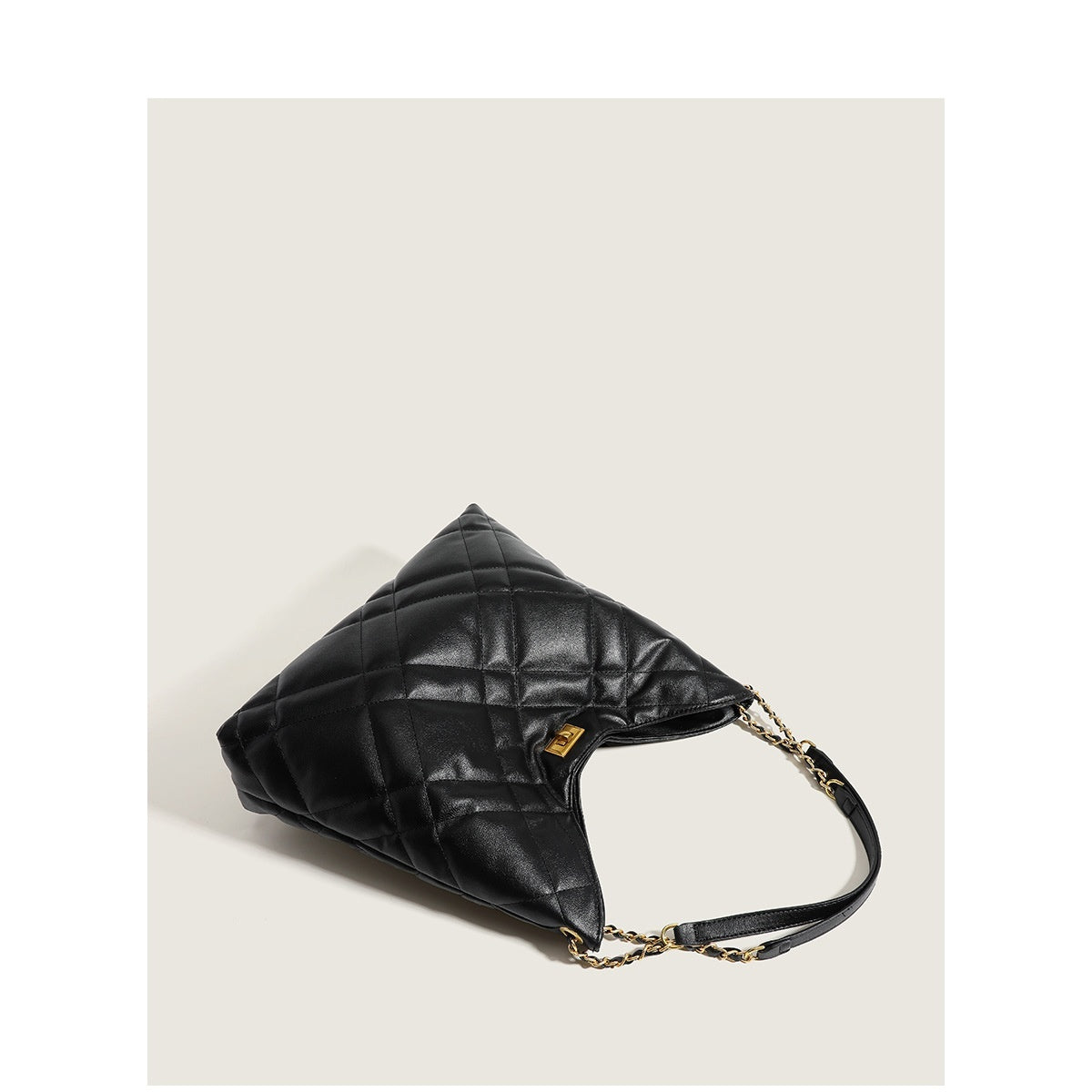 Rhombus Women's Large Capacity Genuine Leather Chain Shoulder Tote Bag