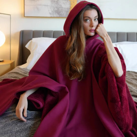 Woolen Loose Cape Batman Hoodie Blanket For Men And Women