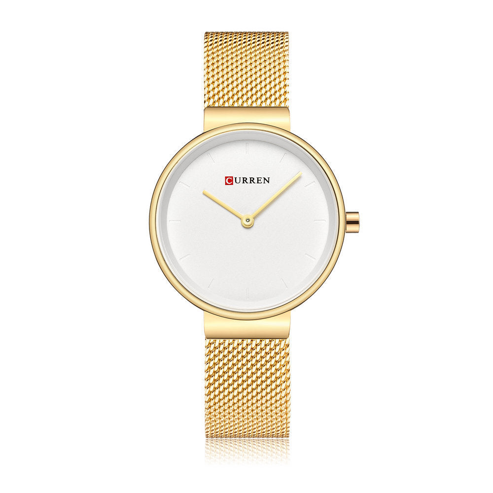 Mode Neue Damen Mesh Gürtel Casual Business Zeiger Uhr