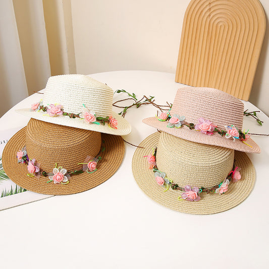 Women's Flat Straw Sun Protection Sun-proof Western Style Beach Hat
