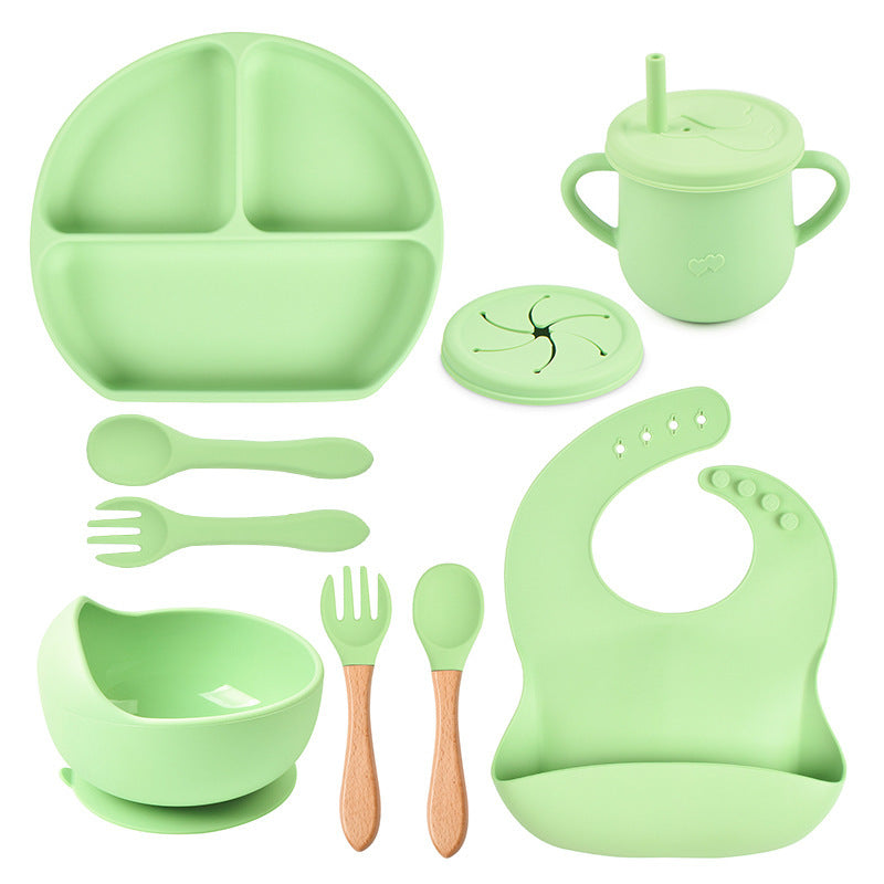 Silicone Solid Colors Babies' Tableware Set