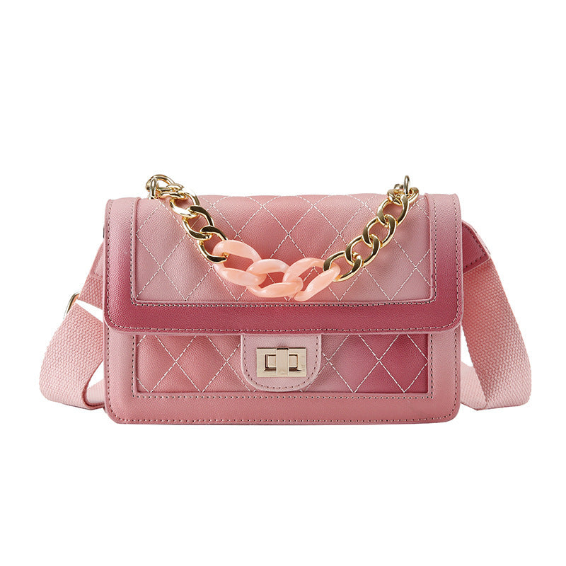 Small fragrance rhombic retro handbags gradient chain shoulder bag