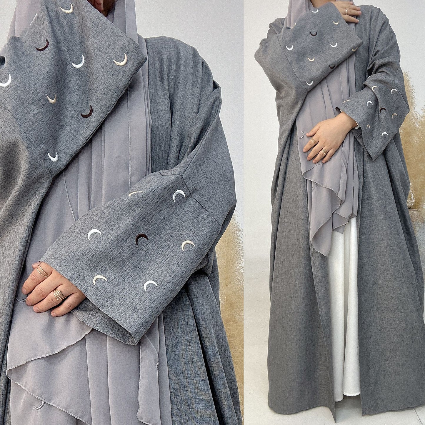 Embroidered Elegant Cardigan Abaya