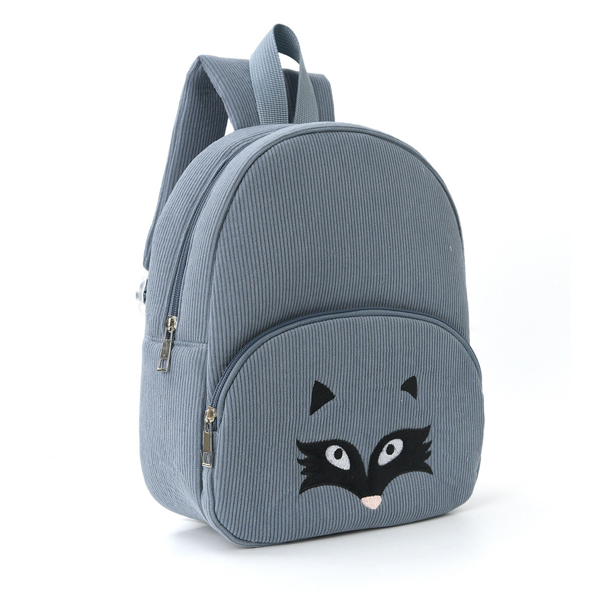 Rucksack aus Cord mit süßem Bärenstickerei
