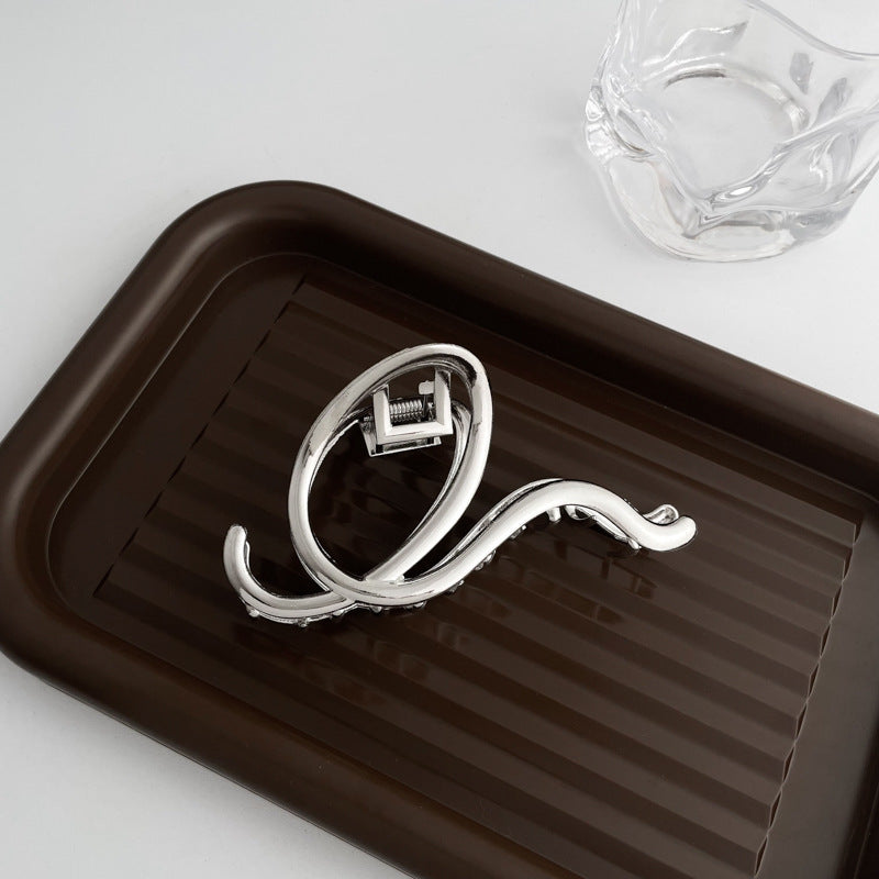 Silver Metal Barrettes Updo Hair Claw