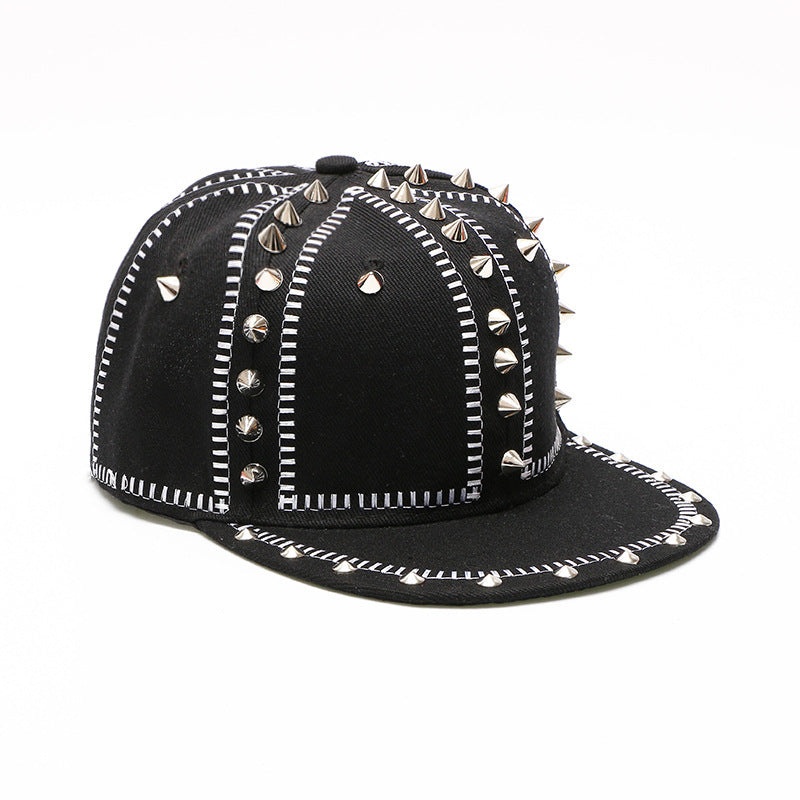 Hip-hop trend ring hoop pin rivet flat along hat