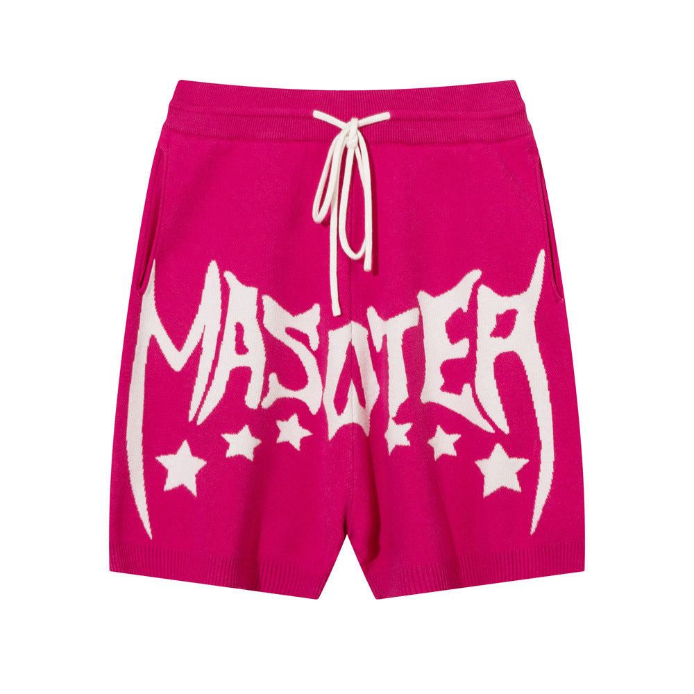 Gothic Letter Jacquard Wool Shorts