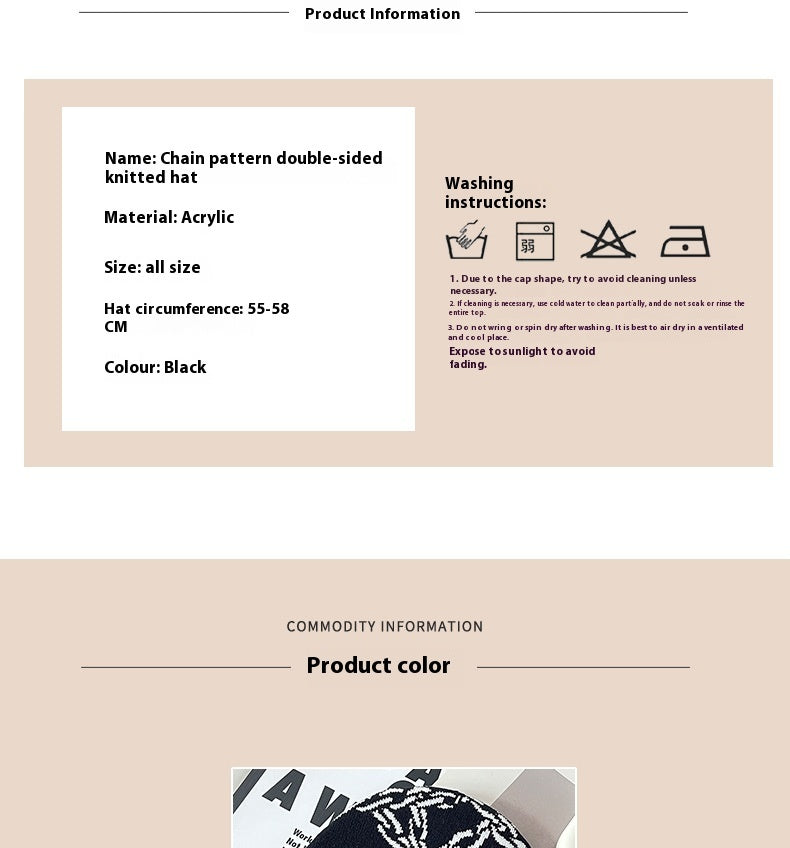 Hip Hop Warm Leisure Y2g Gothic Flower Knitted Beanie Hat