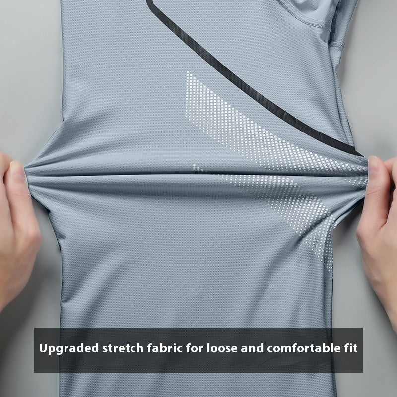 Men's Sports Running Quick-drying Breathable Short Sleeve Round Neck T-shirt & Short Set