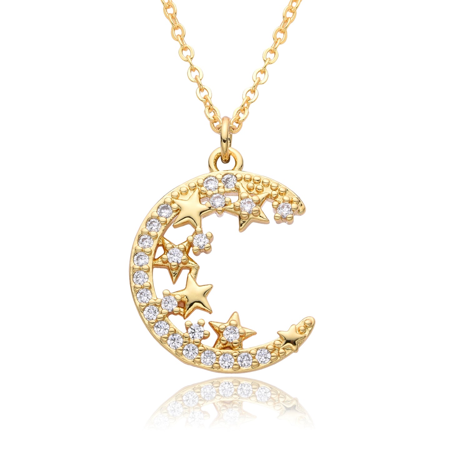 Micro-inlaid Moon Full Diamond Necklace