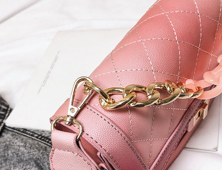 Small fragrance rhombic retro handbags gradient chain shoulder bag
