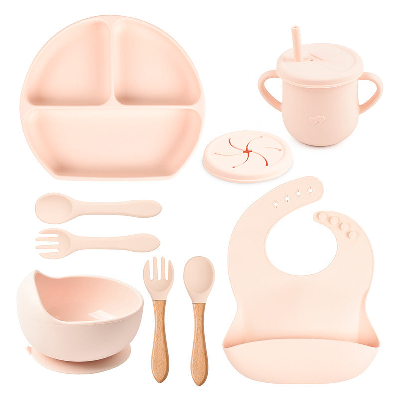 Silicone Solid Colors Babies' Tableware Set