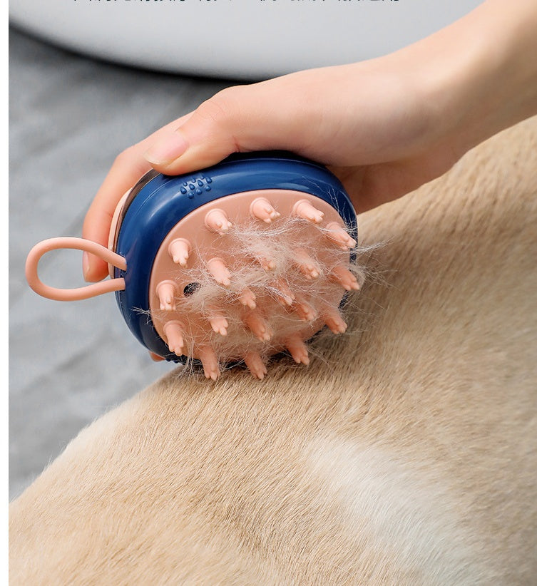 2 In 1 Pet Cleaning Bathing Massage Shampoo Soap Dispensing Grooming Brush