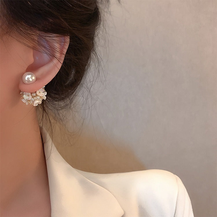 Pearl Flower Earrings Niche Design