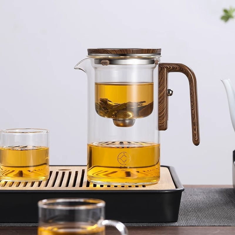 One Click Magnetic Teapot Separation Filtration Glass Tea Pot Tea Water Separator
