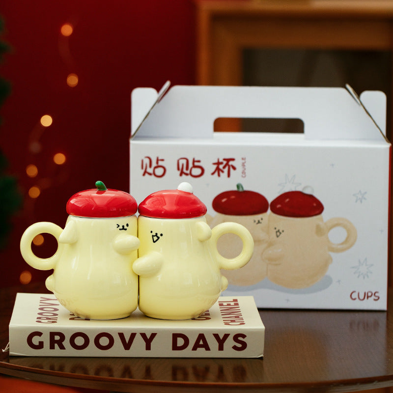 Couple Keepmoving 1991 Ceramic Cute Funny Mugs Set