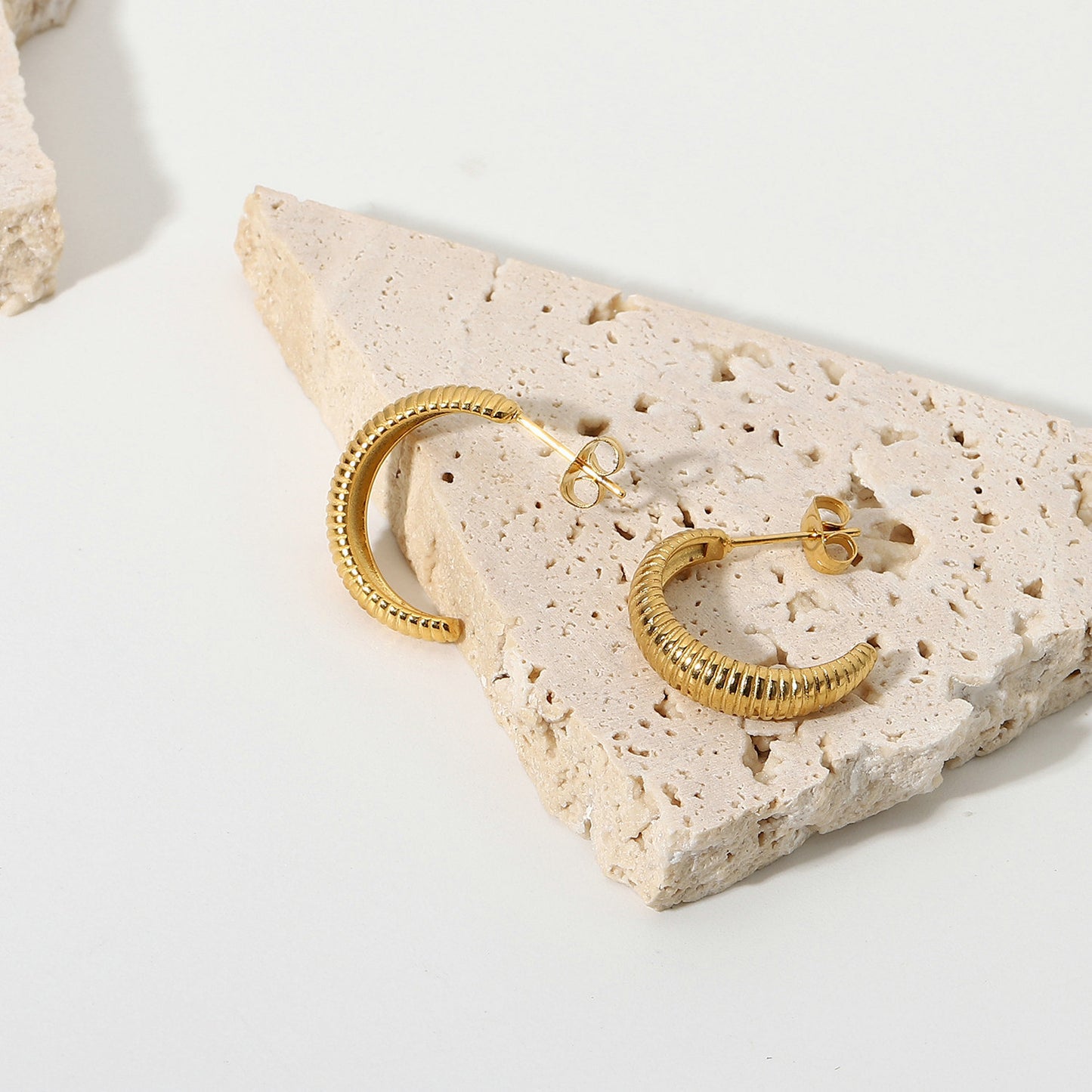 18K Gold-plated Croissant Earrings