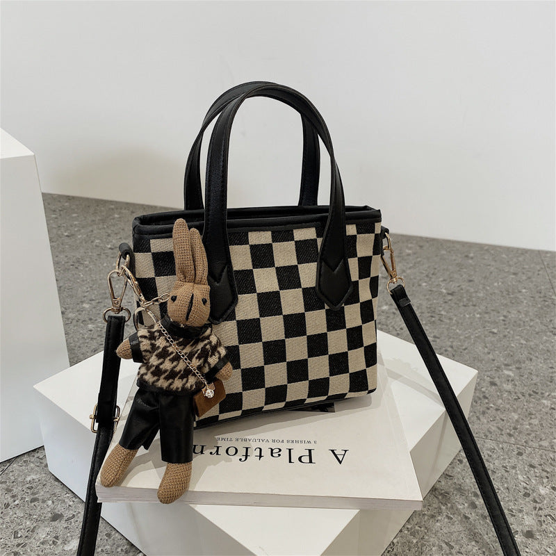 Mode Hahnentritt-Schultertaschen Tragbare Schachbrett-Handtaschen Allgleiches Umhängetasche Damen Totes