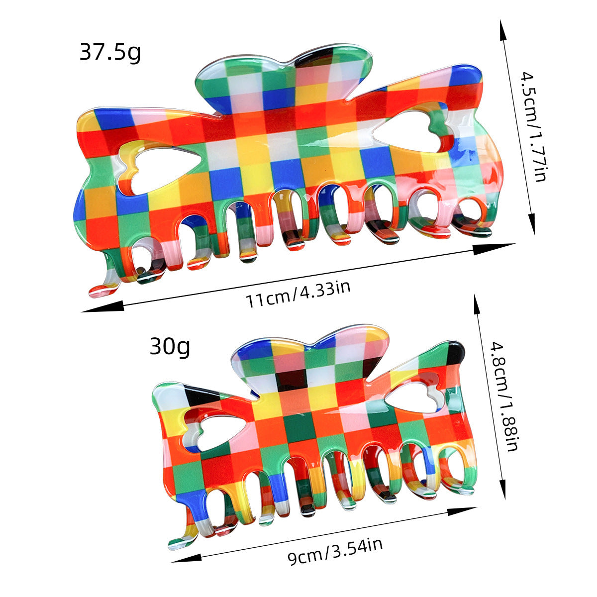 Color Chessboard Lattice Elegant Hair Clip