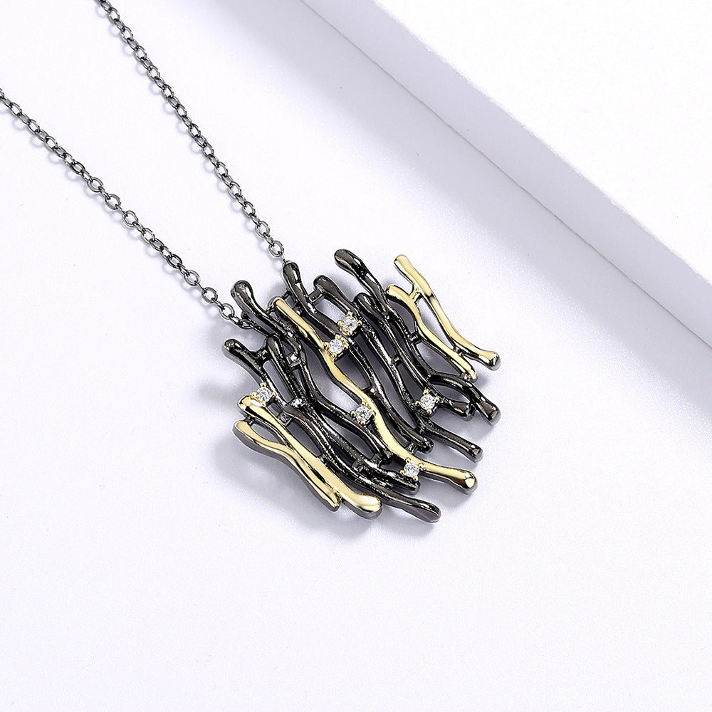 Verstellbare Schlüsselbeinkette im übertriebenen Stil mit geometrischen Linien