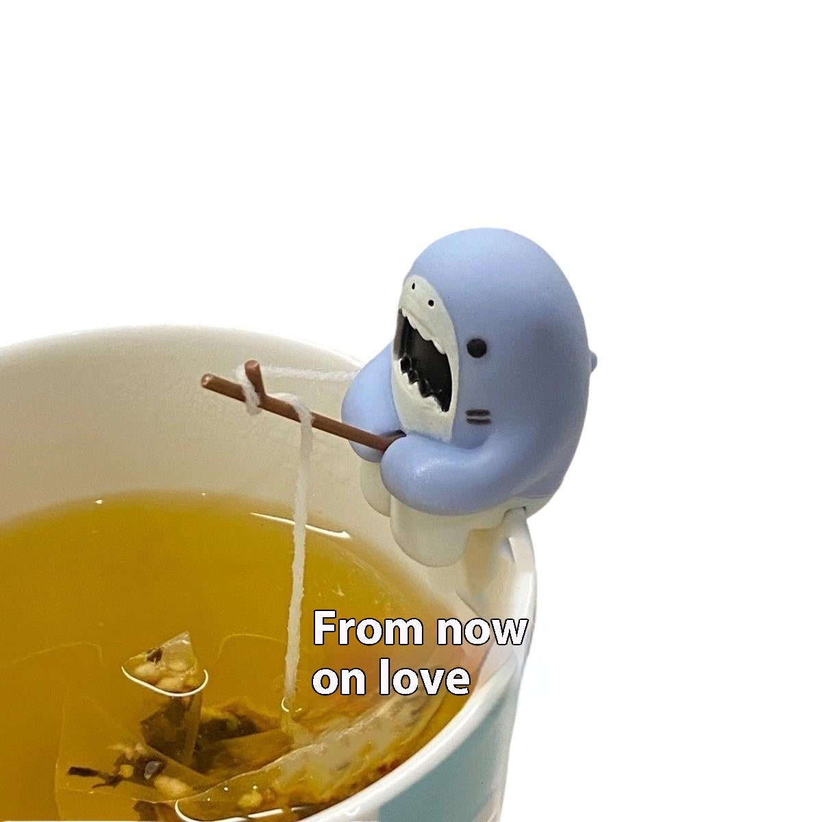 Shark Fishing Tea Infuser Cup Edge Hanging Cartoon Animals Shape Style