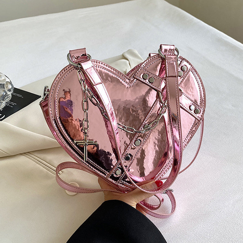 Chain Heart-shaped Bags Large Capacity Love Shoulder Bag For Women